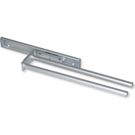 Porte-Serviettes Extensible avec 2 Bras, Support pour Drap de Salle de Bain ou torchons de Cuisine en alluminium anodisé Mat, Longueur 310mm (1/5)