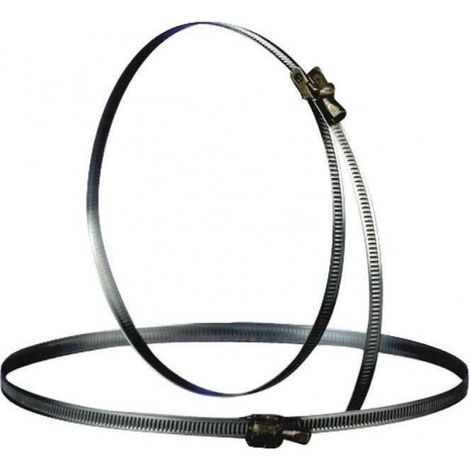 Collier De Serrage - Acier - Diamètre Réglable 60 À 215 Mm - Pour Gaines Souples Et Flexibles - Lot De 2 (1/2)