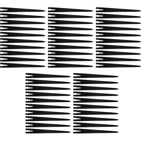 Picchetti di ancoraggio multiuso in plastica PE nera, 50 pezzi da 15 cm, per tubi da 4 mm (interni), 7 mm (esterni), 3 mm (interni) e 5 mm (esterni), aste stabilizzatrici (1/4)