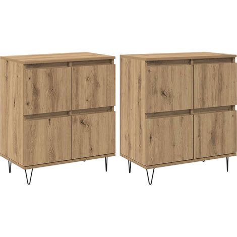 Tableros Lateral 2 pcs Roble artisan vidaXL