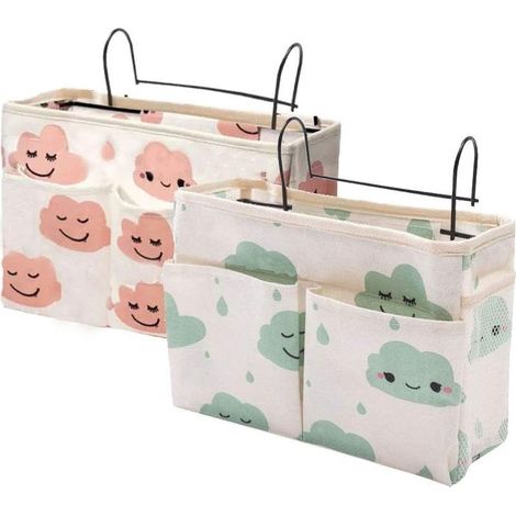 Bag of storage of night, set of 2 bags of storage of bedside for storage of bedside for remote, shelf, charger, cable, magazines, glasses (1/5)
