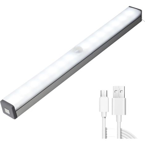 Éclairage LED à détecteur de mouvement - 20 LED sans fil pour sous-meuble - Batterie rechargeable intégrée - Fixation magnétique et adhésive - Convient pour la cuisine et les escaliers (1/4)