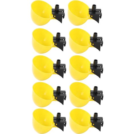 Set di 10 abbeveratoi automatici per uccelli – PP – grande capacità – quaglie / polli / anatre / oche – accessori per l'alimentazione