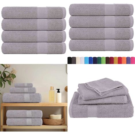 vidaXL Handtücher 4 Stk. Grau 100x200 cm 360 g/m² 100% Baumwolle (1/5)