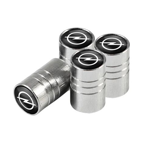 (Argent pour Opel) 4 bouchons de valve de pneu en alliage d'aluminium, accessoires anti-poussière, compatibles avec Opel OPC Corsa, Astra, Insignia, Mokka, Grandland, Vectra, Zafira (1/5)