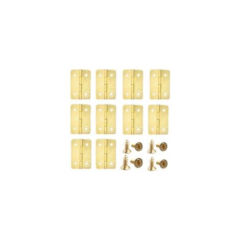 Lot de 20 petites charnières pliables en bronze antique pour boîte à bijoux en bois, 37 x 25 mm, doré