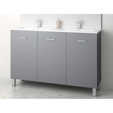 Caisson meuble sur pied Ancoflash à portes - anthracite mat 120cm - 3 portes