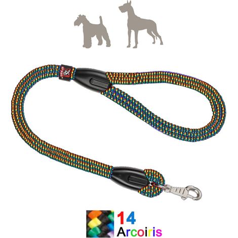 Laisse en Nylon pour Chiens 110 cm Ronde 16 mm Arc-en-Ciel