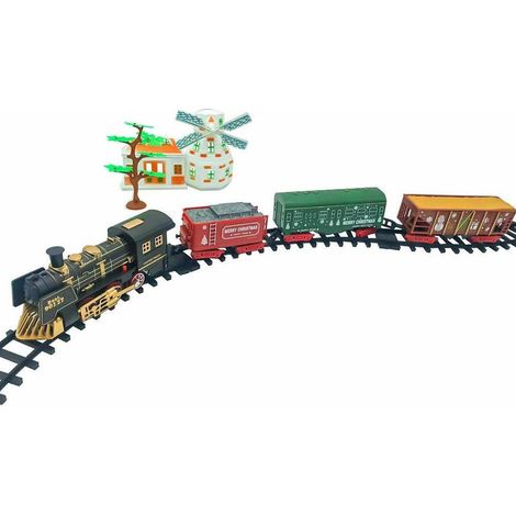 TrAdE Shop Traesio - Trenino Elettrico Natalizio Con Mulino Luci E Suoni Decorazioni Natale 20pcs - (1/3)