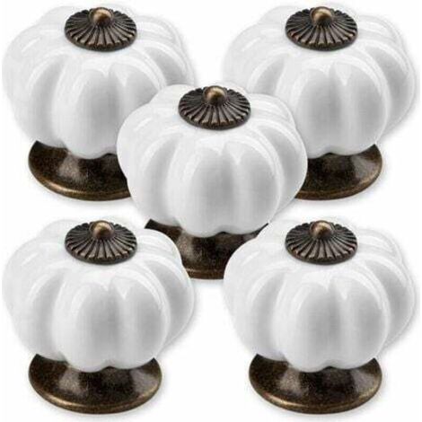 5 x Bouton de Meuble Pommeau Ø 30 mm Blanc Piédestal Bruni Bouton de Tiroir Bouton en Porcelaine (1/4)
