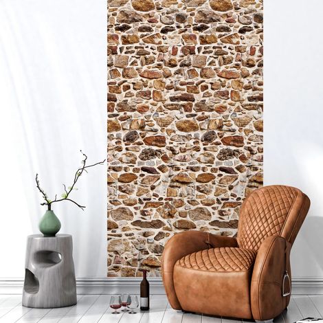 Papier peint intissé pré-encollé - MUR EN PIERRE D'ARDENNE - 1 rouleau de 300x60cm (1/5)