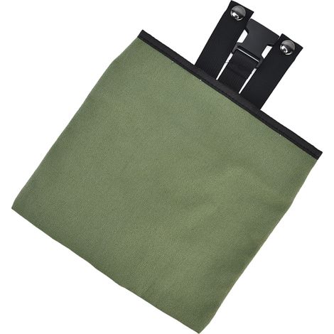 Sac de cueillette en toile pliable, portable, épais, au design unique et simple, idéal pour la cueillette de fruits en camping et en plein air. Couleur vert militaire. (1/5)