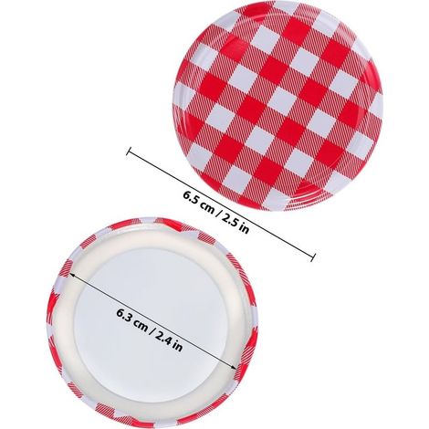 40 coperchi in metallo per barattoli di conserve, apertura standard 6,3 cm, ermetici, per uso domestico in cucina. (1/5)