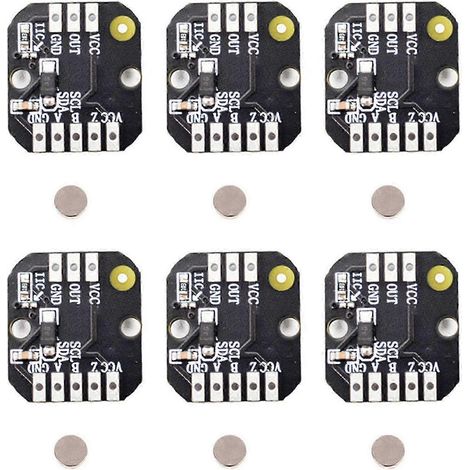Six modules d'encodeur magnétique MT6701 (encodeurs de moteur sans balais PWM/I2C, mode ABZ, 1024 lignes) peuvent remplacer le module AS5600. (1/5)