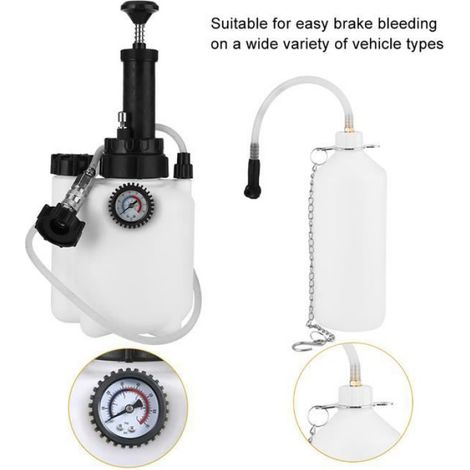 Vvikizy Kit de liquide de purge Kit d'outils de purge de liquide d'embrayage de frein 3L système de purge d'outil auto nettoyage (1/4)
