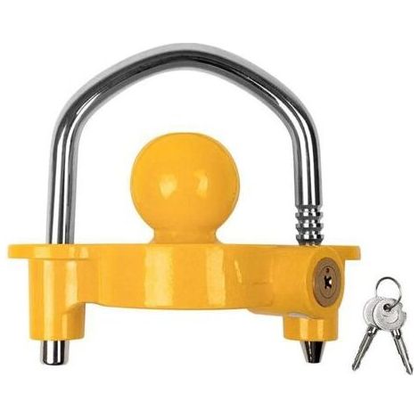 Antivol de remorque haute sécurité - avec 13 à 7 adaptateurs et sac de protection, antivol de remorque en laiton, antivol de remorque Cross Lock, remorque, caravane, antivol de voiture (1/5)