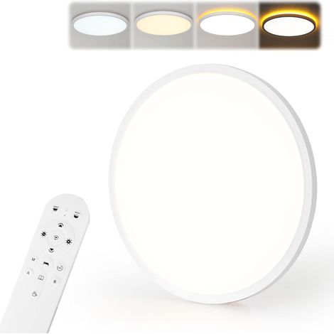 Plafonnier LED 50 cm 50W Dimmable avec Télécommande 5400 lm, 3000K-6500K, veilleuse 1800K pour salon, chambre et chambre d'enfant. (1/5)