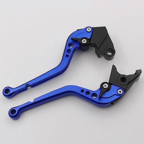 Convient aux motos Kawasaki VERSYS1000, levier de klaxon réglable en alliage d'aluminium pour guidon de frein et d'embrayage modifié (longhandle bleu) (1/5)