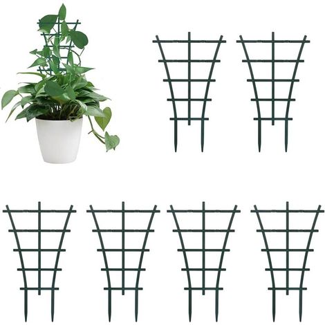 Rankgitter für Kletterpflanzen – Set mit 6 verzinkten Metall-Gartenstützen, 60 cm hoch, unauffälliges und robustes Design