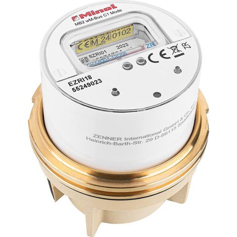 Compteur d'eau radio à capsule Zenner MB2 M80 x 1,5 V2 90°C 2,5 R40V 325 RK MM, wireless M-Bus