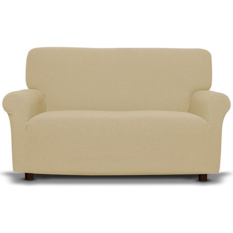 Copridivano Nocciola Melange Elasticizzato New York, Antigraffio, per Divani con Braccioli, Telo Universale, Made in Italy Divano 5 posti cm. 350-420 (1/5)
