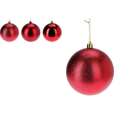 PALLINA DI NATALE, COLORE ROSSO, 12CM, MODELLO ASSORTITO