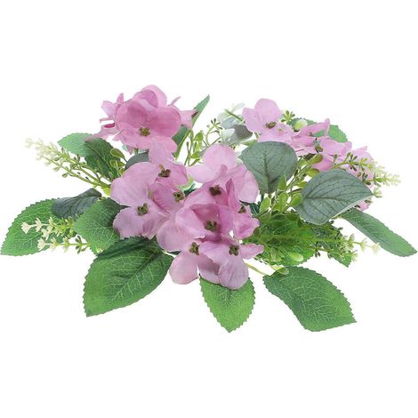 Couronne artificielle de bougies pour centre de table de mariage, élégante décoration violette, 1 pièce (1/5)