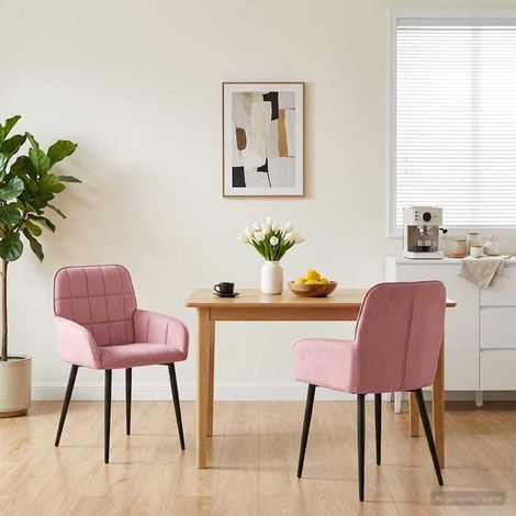 vidaXL Sedie da pranzo 2 pz Velluto Rosa 56.5 x 50 x 85 cm (1/5)