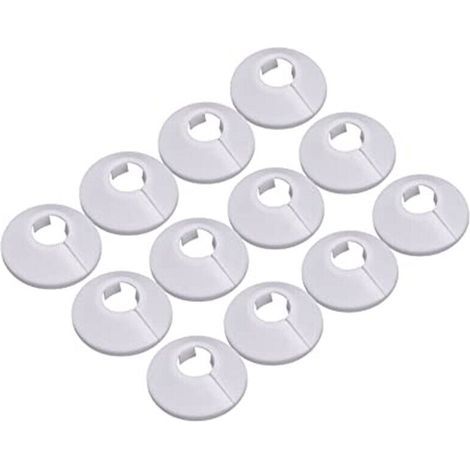Lot de 12 caches tuyaux blancs pour tuyaux de 15 mm – Installation facile sans outil – Matériau plastique PP – Décoratif pour radiateurs (1/5)