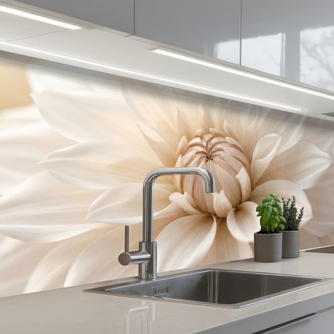 SALPICADEROS DE COCINA Flor - Dalia - Blanco 200x80