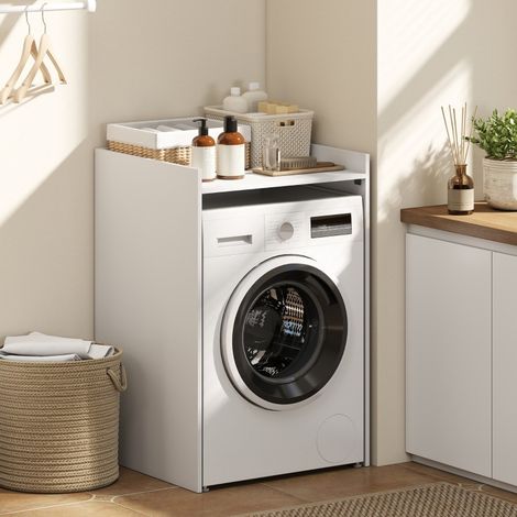 Badezimmerschrank für Waschmaschine, offene Nische, 64 x 60 x 97,5 cm, weiß OKMYHOME (1/5)