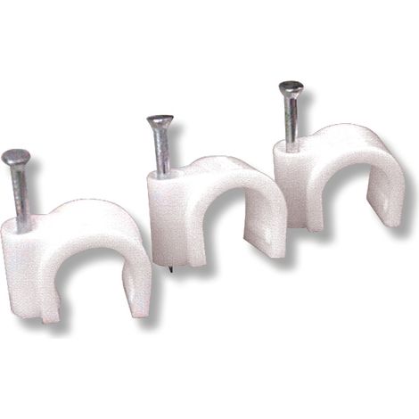 Utilia GRAFFETTA FISSACAVI CON CHIODO col. Grigio mm. 5-6  100 PZ.