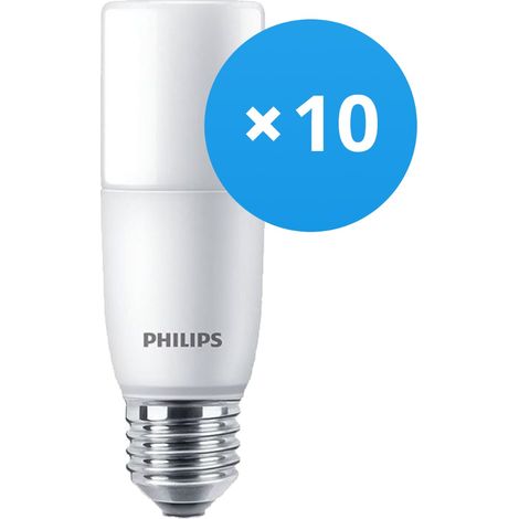 Lot 10x Philips Corepro LED E27 Tubular Stick Dépolie 9.5W 950lm