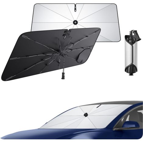 Parasol Pare Brise Voiture pour Tesla Model 3 2018-2026 Anti-UV Parapluie Pare Soleil Voiture Pare-Soleil Pliable, Auto-adhésif Parasol de Voiture Pliable Accessoires Tesla Model 3 (1/5)
