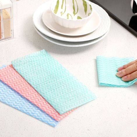 80 torchons jetables antiadhésifs en tissu non tissé, éponges à vaisselle et serviettes de cuisine (vert) (1/5)