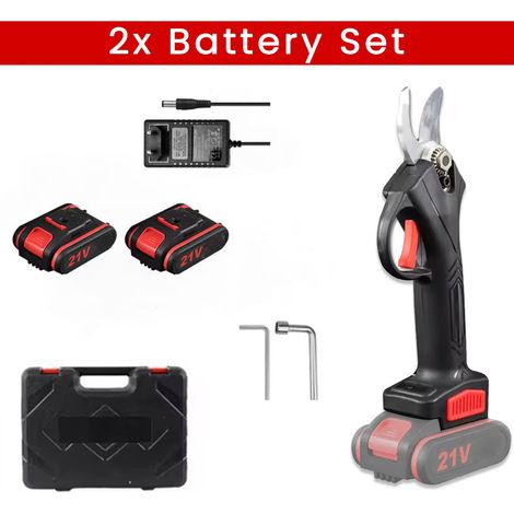 Sécateur électrique 21V, Sécateur de jardin portatif sans fil, Sécateur Brushless 25mm 2 Batteries, 1200w, Convient pour Jardinage (1/5)
