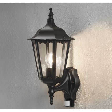 Wandleuchte FIRENZE mit Bewegungsmelder, Aluminium schwarz, Höhe 48 cm