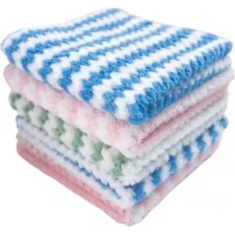 5 PCS Épais Serviette De Cuisine Torchon Ménage Cuisine Chiffons Gadget Microfibre Antiadhésif Huile Table De Nettoyage Chiffon Tampon À Récurer 30X30cm