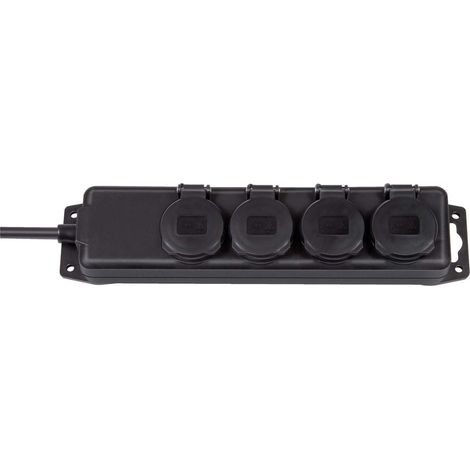 RÉPARTITEUR DE PRISES IP44 4 VOIES NOIR 2M H07RN-F 3G1.5 TYPE E BRENNENSTUHL (1/2)