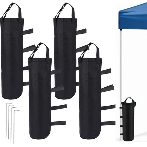 Sac de Lestage pour Tonnelle, Lot de 4 Sacs Robustes avec Pièces de Fixation, 800D pour Pied de Tonnelle, Tente et Auvent, pour Lestage en Extérieur (1/5)