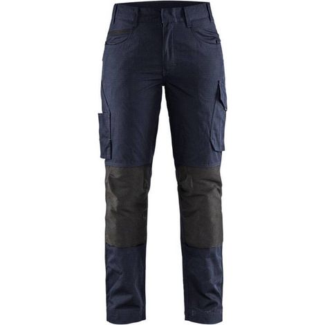 Pantaloni da lavoro per manutenzione stretch donna 7195 - Blu scuro/Nero S - FR(38) - SE(C36) - Standard (1/4)