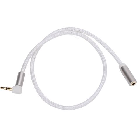 Câble audio d'extension 3,5 mm avec adaptateur coudé mâle-femelle stéréo pour casque, tablette, haut-parleur et amplificateur, 0,5 m / 1,6 pi (1/5)