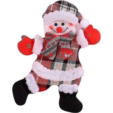 Décoration de Noël à suspendre : figurine en peluche Père Noël/bonhomme de neige/élan/ours