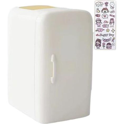 Porte-stylo pour bureau, 3x3, 8x5, 4 pouce Réfrigérateur en plastique Porte-stylo mignon avec autocollants kawaii, crayon mignon avec 2 compartiments pour le rangement de bureau de à la maison (1/5)