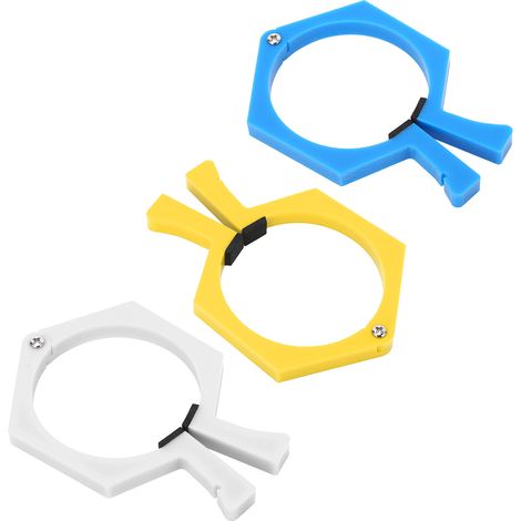 Lot de 3 pinces de serrage ABS colorées (jaune, bleu, blanc) pour gobelets de 20 oz - Idéal pour sublimation et personnalisation (1/5)