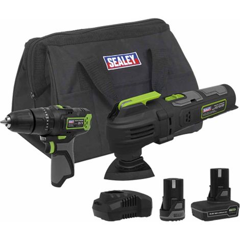 Sealey CP108VCOMBO5 2 x SV10.8 Series Cordless Combi Drill & Multi-Tool Kit 10.8V - 2 Batteries (1/5)