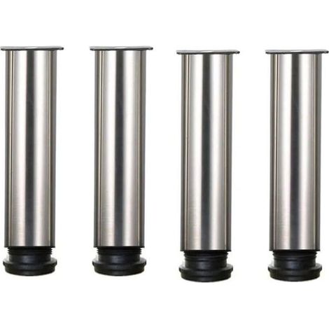 Lot de 4 pieds de meubles rglables en acier inoxydable hauteur 25 cm pour canap table armoires couleurs multiples YYV (1/4)