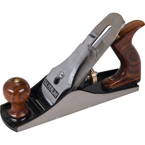 Rabot à main professionnel 50 x 250 mm – Fer en acier au carbone 2 mm – Corps en fonte – Poignées en bois de rose – HBM