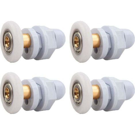 Roulettes Porte de Douche, 4 Pièces Roulette Porte Coulissante Douche en Laiton, Roulette Porte Coulissante, pour Remplacement de Douche Coulissante Verre Porte Coureurs Rouleaux (25MM)