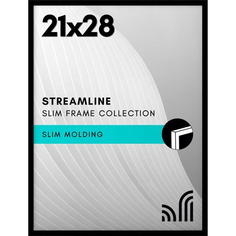Cadre photo noir 53,3 x 71,1 cm – Cadre photo à bordure fine avec plexiglas poli – Matériel de suspension inclus pour affichage horizontal et vertical pour mur (1/5)
